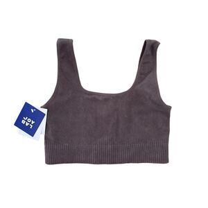 LabJoy Women’s Seamless Scoop Active Rib Bra – Brown, Size Large